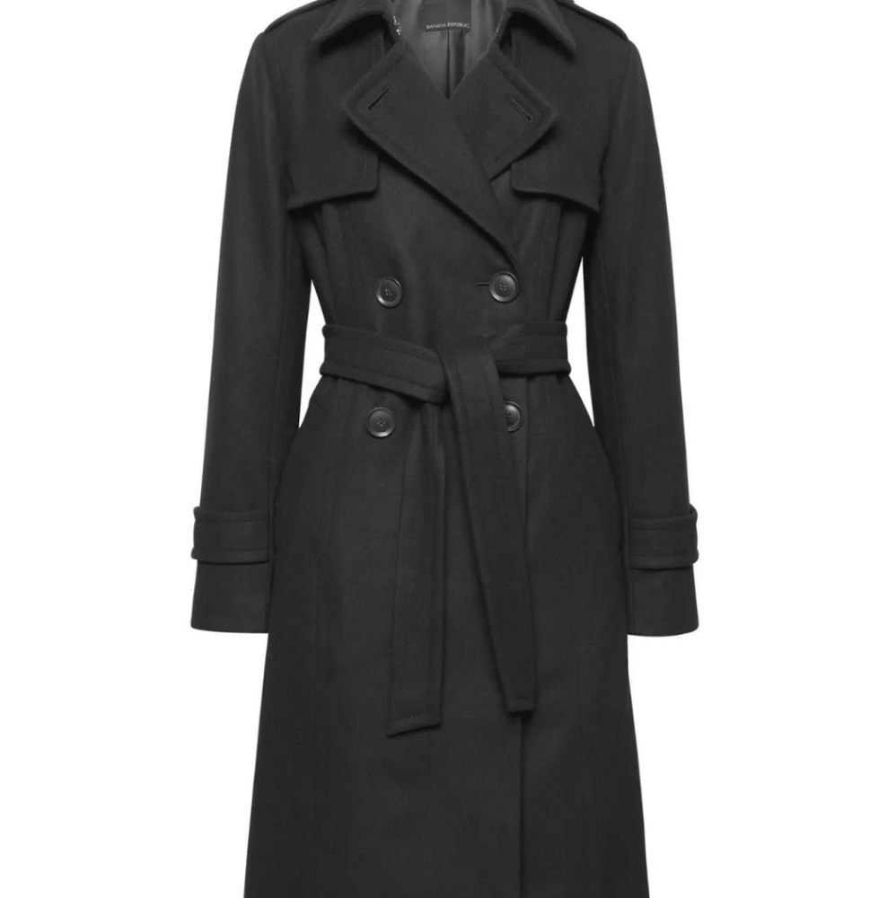 Italian Melton Long Trench Coat NWT